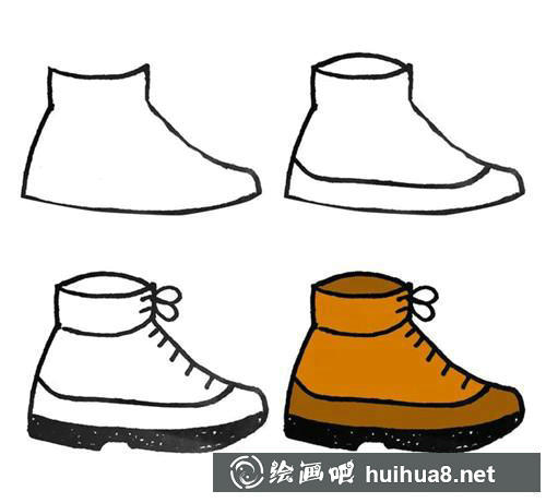 登山鞋简笔画