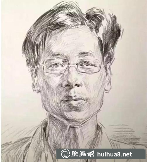中年男子素描步骤2