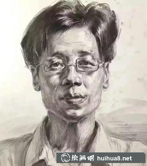 中年男子素描步骤3