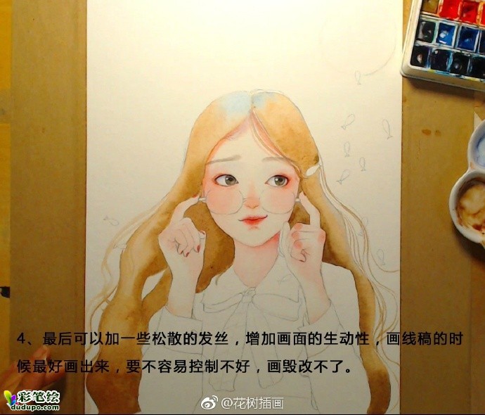 彩铅小清新女孩