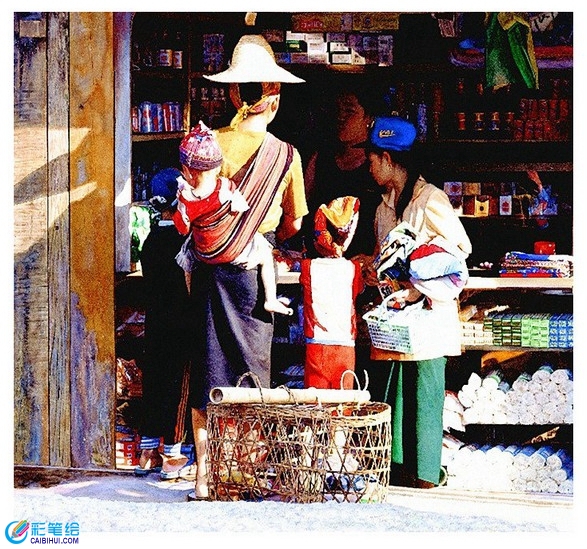 水彩画风土人情 水彩画风土人情-9