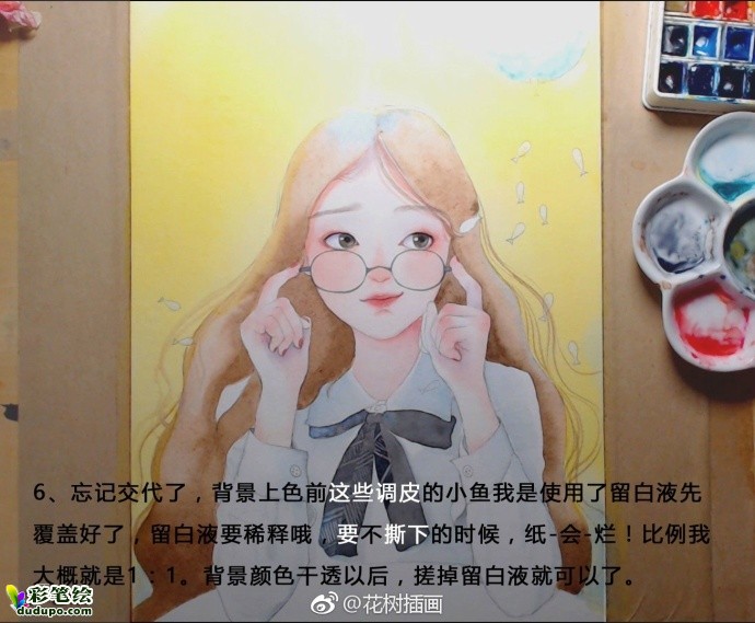 彩铅小清新女孩