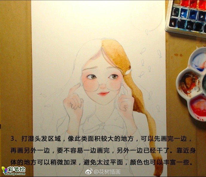 彩铅小清新女孩