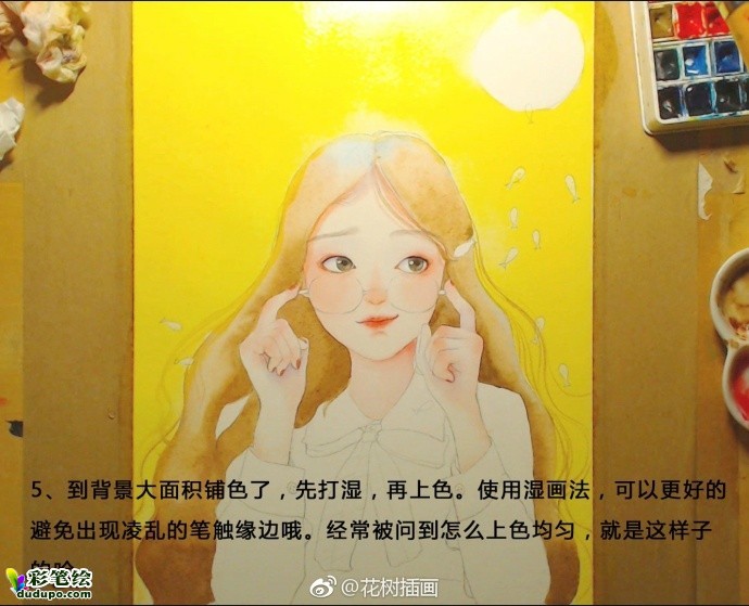 彩铅小清新女孩