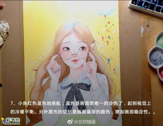 彩铅小清新女孩