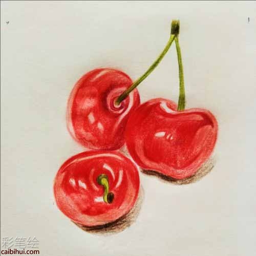 樱桃彩铅画教程