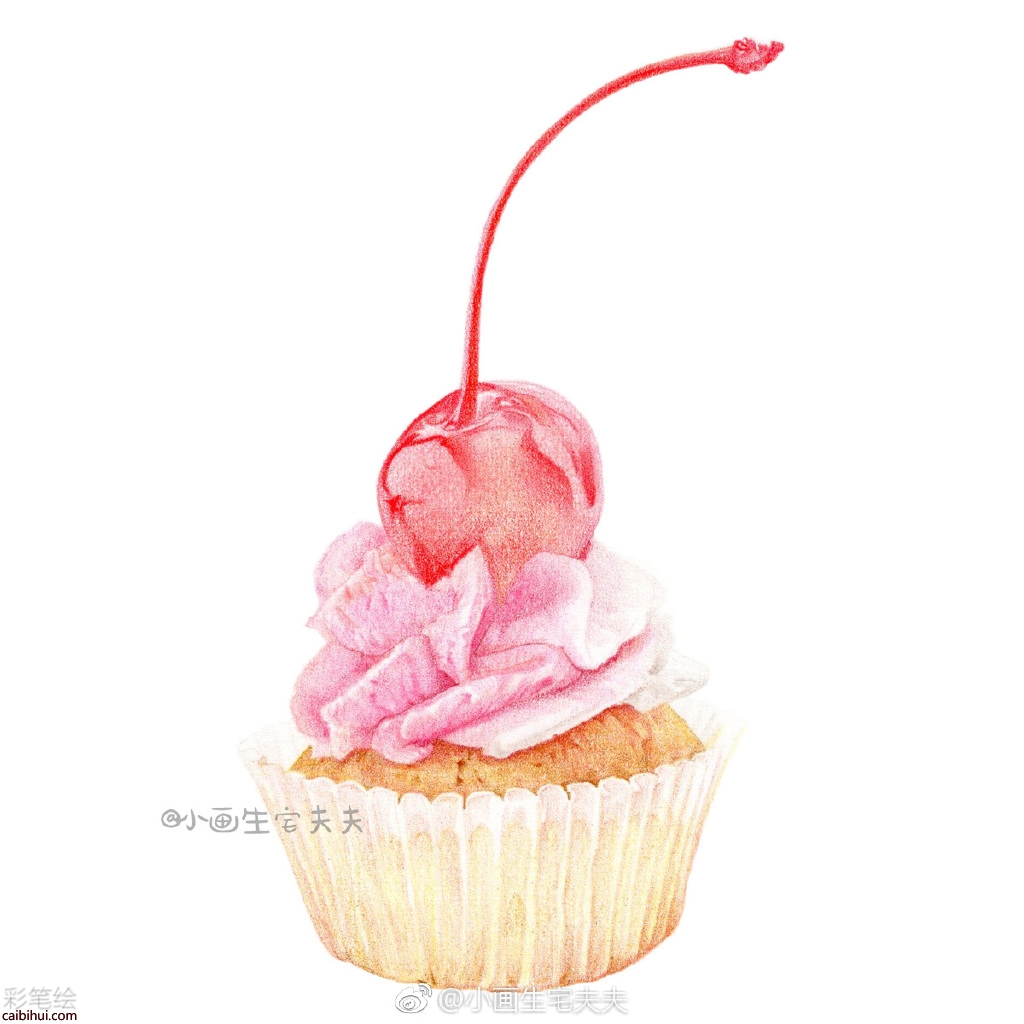 彩铅画草莓冰淇淋教程 彩铅画草莓冰淇淋教程