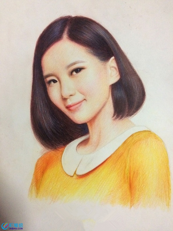 刘诗诗彩铅画版怎么画
