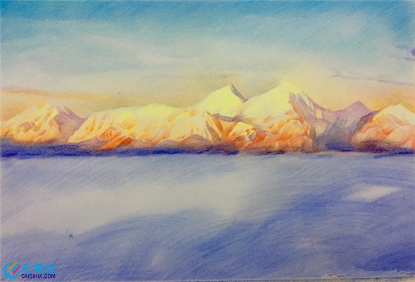 彩铅画风景：彩铅画云海风景步骤教学