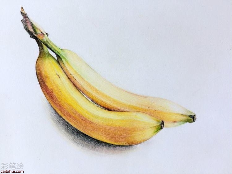 彩铅香蕉画教程