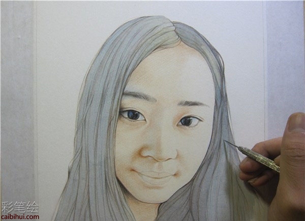 彩铅画妹子教程