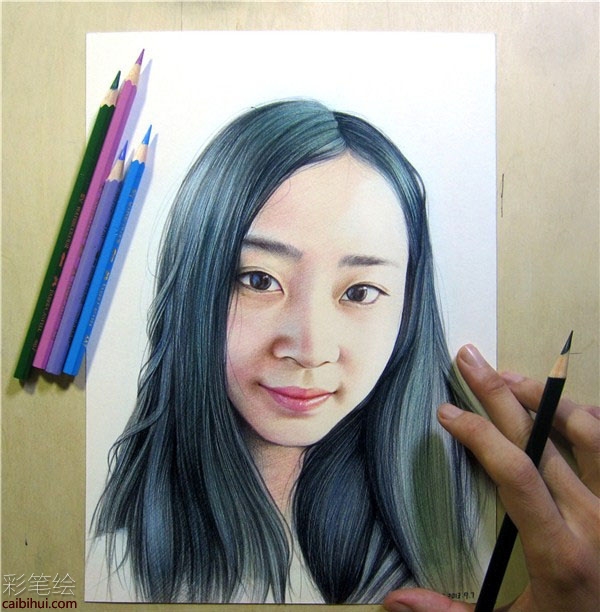 彩铅画妹子教程