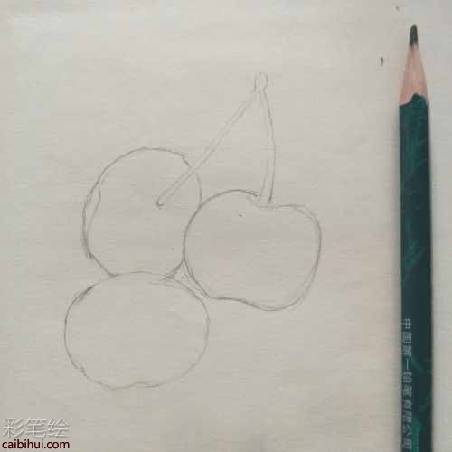 樱桃彩铅画教程