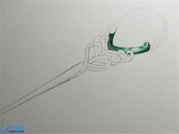 手绘玉簪彩铅画教程