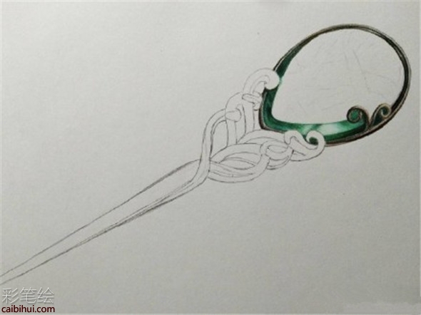 手绘玉簪彩铅画教程