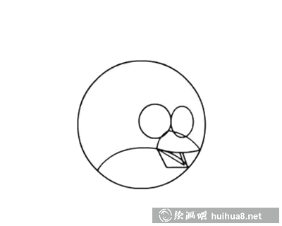 愤怒小鸟简笔画步骤4