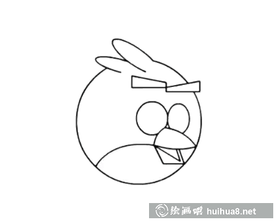 愤怒小鸟简笔画步骤5