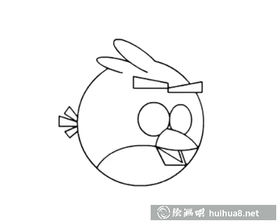 愤怒小鸟简笔画步骤6