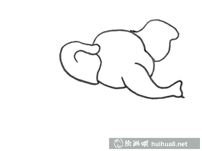 可爱大象简笔画步骤1