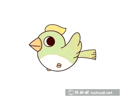 画小鸟的小脚和头上的羽毛