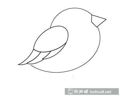 绘制小鸟嘴巴和身体