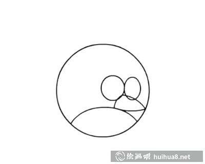 愤怒小鸟简笔画步骤3