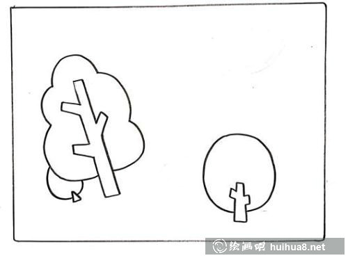 描绘大树的树干