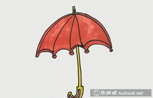 可爱彩色雨伞简笔画怎么画 雨伞简笔画儿童简笔画画法教学