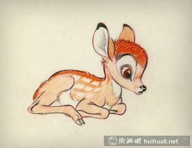 小鹿斑比卡通动物儿童画作品展示